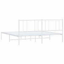 Devlin Metal Super King Size Bed With Headboard In White