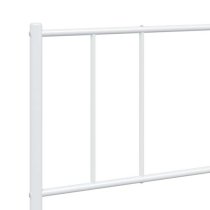 Devlin Metal Super King Size Bed With Headboard In White