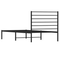 Eldon Metal Single Bed With Headboard In Black