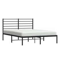 Eldon Metal Small Double Bed With Headboard In Black