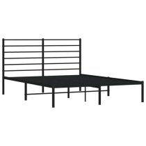 Eldon Metal Small Double Bed With Headboard In Black