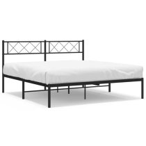 Helotes Metal Small Double Bed With Headboard In Black