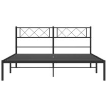 Helotes Metal Small Double Bed With Headboard In Black