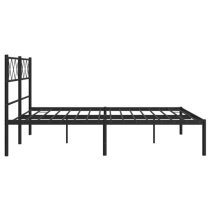 Helotes Metal Small Double Bed With Headboard In Black