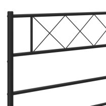 Helotes Metal Small Double Bed With Headboard In Black