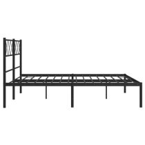 Helotes Metal Double Bed With Headboard In Black