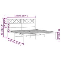 Helotes Metal Double Bed With Headboard In Black