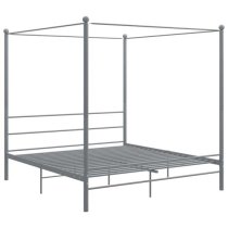 Fallon Metal Canopy Super King Size Bed In Grey