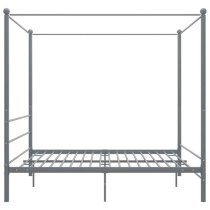 Fallon Metal Canopy Super King Size Bed In Grey