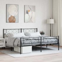 Helotes Metal Super King Size Bed In Black