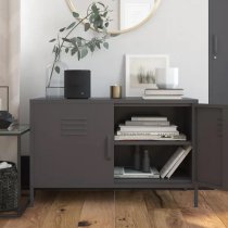 Berlin Metal Storage Cabinet Wide In 2 Doors In Grey