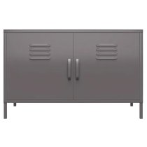 Berlin Metal Storage Cabinet Wide In 2 Doors In Grey