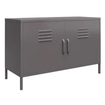 Berlin Metal Storage Cabinet Wide In 2 Doors In Grey