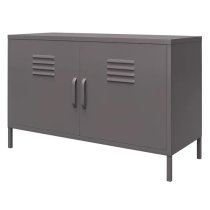 Berlin Metal Storage Cabinet Wide In 2 Doors In Grey