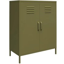 Berlin Metal Storage Cabinet Tall In 2 Doors In Olive Green