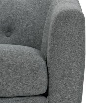 Brixton Linen Fabric Bedroom Chair In Grey With Solid Wood Legs