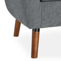 Brixton Linen Fabric Bedroom Chair In Grey With Solid Wood Legs