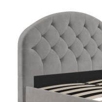 Alcoa Velvet Double Bed In Light Grey