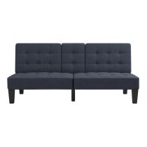 Adel Convertible Futon Linen Fabric Sofa Bed In Blue