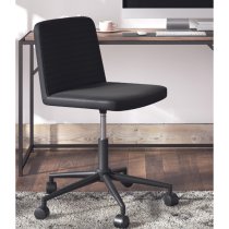 Celina Swivel Faux Leather Home And Office Chair In Black