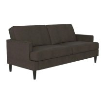 Accord Linen Fabric 3 Seater Sofa In Grey With Black Legs