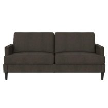 Accord Linen Fabric 3 Seater Sofa In Grey With Black Legs