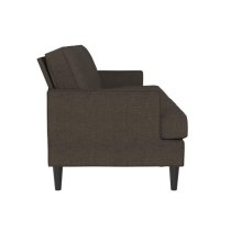 Accord Linen Fabric 3 Seater Sofa In Grey With Black Legs