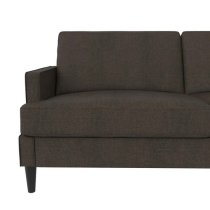 Accord Linen Fabric 3 Seater Sofa In Grey With Black Legs