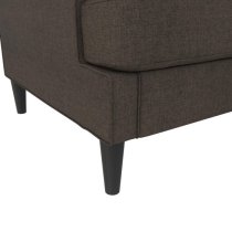 Accord Linen Fabric 3 Seater Sofa In Grey With Black Legs