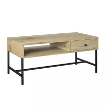 Terrell Wooden Coffee Table With 1 Drawer In Linseed Oak