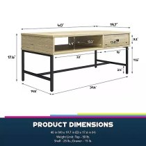 Terrell Wooden Coffee Table With 1 Drawer In Linseed Oak