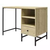 Terrell Wooden Laptop Desk With 1 Drawer In Linseed Oak