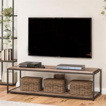 Quebec Wooden TV Stand In Weathered Oak