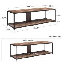 Quebec Wooden TV Stand In Weathered Oak