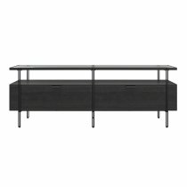 Warren Glass TV Stand With 2 Drawers In Black