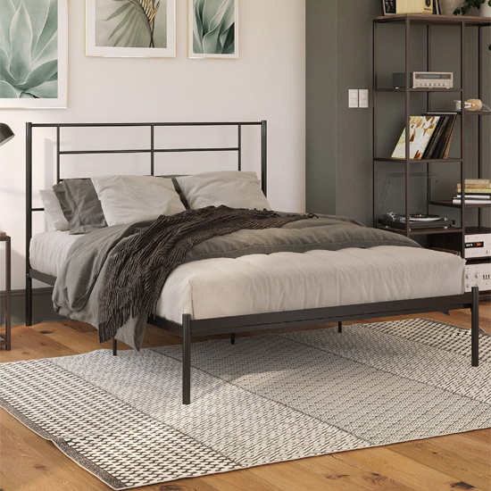 Jacksonville Metal Double Bed In Black