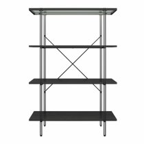 Warren Wooden Bookcase With 4 Shelves In Black