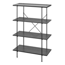 Warren Wooden Bookcase With 4 Shelves In Black