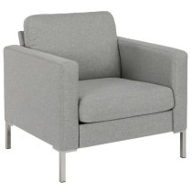 Flint Linen Fabric 1 Seater Sofa In Grey