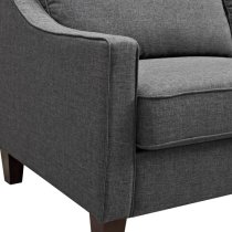 Lenoir Linen Fabric 2 Seater Sofa In Grey With Solid Wood Legs