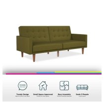 Weiser Fabric Sofa Bed With Oak Legs In Green