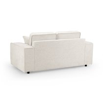 Mack Fabric 2 Seater Sofa In Cream With Black Wooden Feets