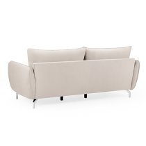 Lacey Fabric 3 Seater Sofa In Beige With Chrome Metal Legs