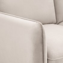 Lacey Fabric 3 Seater Sofa In Beige With Chrome Metal Legs