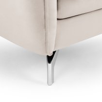 Lacey Fabric 3 Seater Sofa In Beige With Chrome Metal Legs