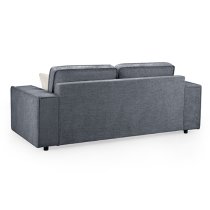 Mack Fabric 3 Seater Sofa In Slate With Black Wooden Feets