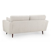 Zurich Fabric 3 Seater Sofa In Beige With Brown Wooden Legs