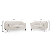 Alto Fabric 3+2 Seater Sofa Set In Beige With Wooden Legs