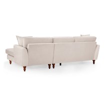 Beloit Fabric Right Hand Corner Sofa In Beige With Wooden Legs