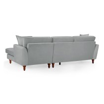 Beloit Fabric Right Hand Corner Sofa In Grey With Wooden Legs